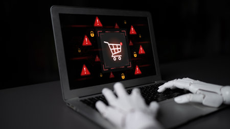 An AI assistant detects a cybersecurity risk during an online shopping transaction. The smart system...