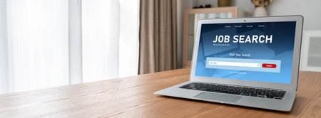 Online job search on modish website for worker to search for job opportunities on the recruitment...