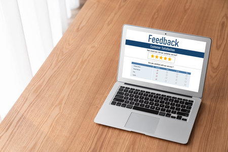 Customer feedback and review analysis by modish computer software for corporate businessの写真素材