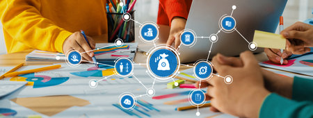 A vibrant collaborative workspace scene showcasing diverse hands engaged in planning and creativity,...