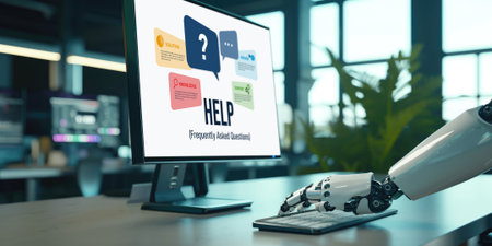 Help screen on the website provide answer to FAQ frequently asked question brisk with knowledge information and solution by customer supportの素材