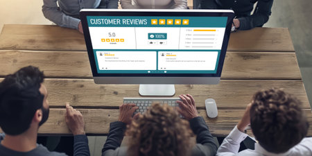 Customer experience and review analysis by brisk computer software for corporate businessの素材