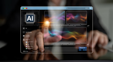 AI platform generating art images with dynamic interface. AI-generated content appears in image...