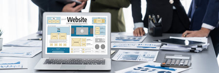 Website design software provide brisk template for online retail business and e-commerceの写真素材