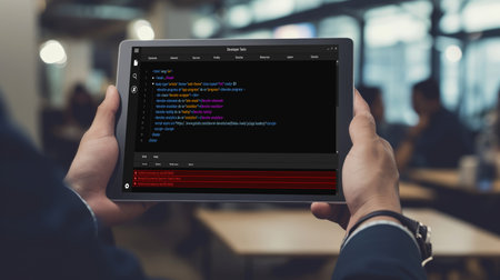 Software development programming on computer screen for brisk application and program codingの素材