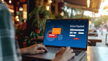 Online payment platform for brisk money transfer on the internet netowrkの素材