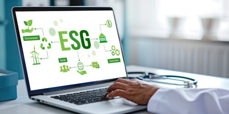 ESG environmental social governance policy for brisk business to set a standard to achieve high ESG scoreの素材