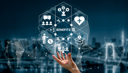 Employee benefits program enhances workplace productivity, engagement, and employee satisfaction Parseの写真素材