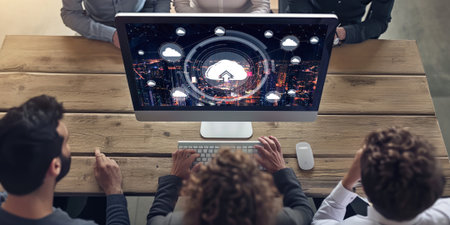 Cloud computing software for brisk remote work and personal data storageの素材