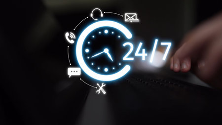 Customer support and 24-hour help desk services for technical support, online customer care, live chat support, and real-time customer assistance to ensure complete customer satisfaction.の写真素材
