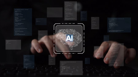 AI Assistant Brain Processor with LLM Technology, Big Data, Machine Learning, Generative AI for Business Support, Future Agentic AI Technology and Artificial Intelligence Prompt Engineering.の写真素材