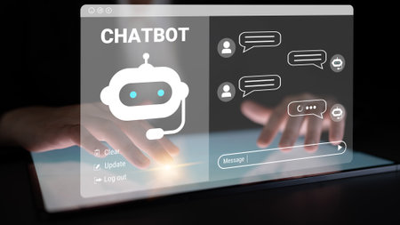 AI chatbot system automates communication, enhances customer interaction, and provides instant responses for improved user experience and digital service efficiency. Parseの写真素材