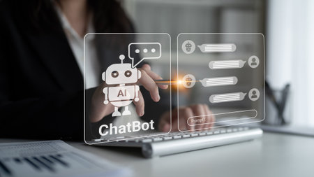 Chatbot interface representing artificial intelligence customer support and automated response system for business communication. Parseの写真素材