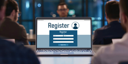 Online registration form for brisk form filling on the internet websiteの素材