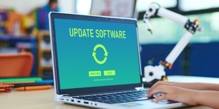 Software update on computer for brisk version of device software upgradeの素材