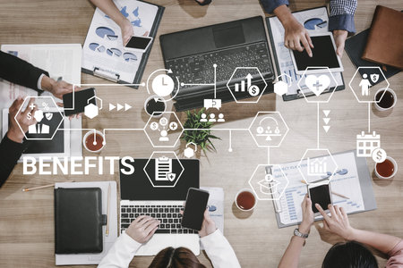 Employee benefit program improves HR management, workforce satisfaction, and corporate engagement Parseの写真素材