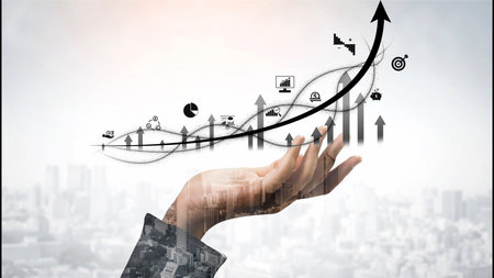 Business growth strategy, growth planning, business expansion, strategic metrics, and innovation roadmap for continued business growth and business success by 2025 and beyond.の写真素材