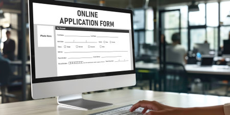 Online application form for brisk registration on the internet websiteの素材