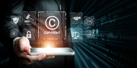 Explore the critical elements of copyright law and online regulations shaping the digital landscape. Learn about rights, protections, and compliance for safe content usage.の写真素材