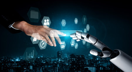 AI analyzing search patterns and keyword data to enhance SEO performance, content strategy, and...