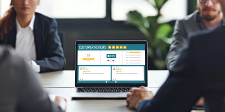 Customer experience and review analysis by brisk computer software for corporate businessの素材