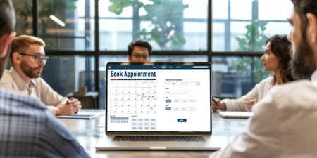 Online applointment booking calendar for brisk regristration on the internet websiteの素材