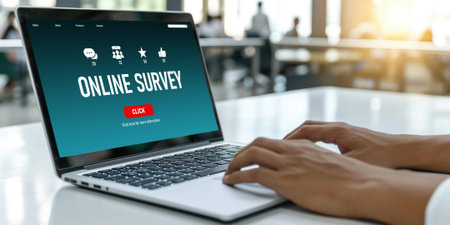 Online survey form for brisk digital information collection on the internet networkの素材