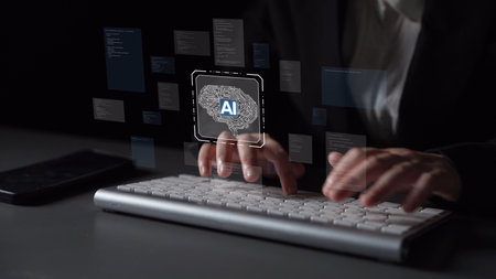 AI Assistant Brain Processor with LLM Technology, Big Data, Machine Learning, Generative AI for Business Support, Future Agentic AI Technology and Artificial Intelligence Prompt Engineering.の写真素材