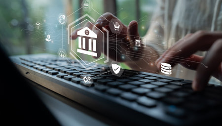 Financial services enhance digital banking infrastructure, secure transactions, and network integration Parseの写真素材