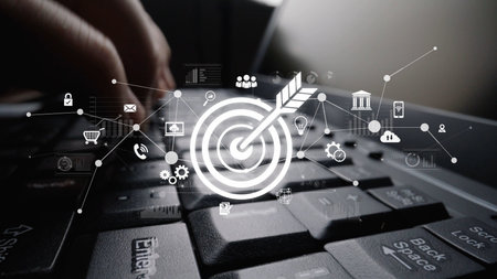 Target audience analysis, customer segmentation, personalized marketing, audience targeting strategies, and marketing efficiency improvement through smart customer profiling.の写真素材