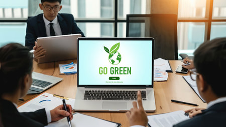 Green business transformation for brisk corporate business to thank green marketing strategyの素材