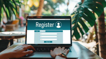 Online registration form for brisk form filling on the internet websiteの素材