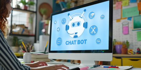 Chatbot software application for brisk online business that automatically reply to customer questionsの素材