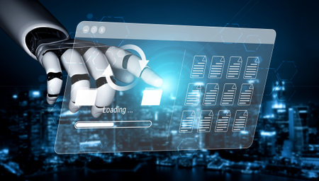 AI automating data synchronization and file management processes, optimizing transfer speed and...