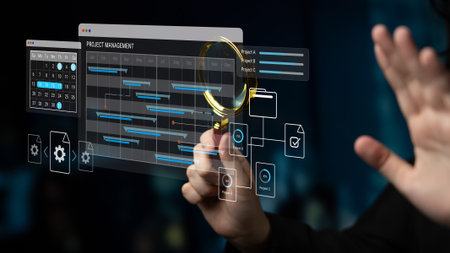 Project scheduling dashboard organizes timelines, tracks progress, and enhances collaboration for...