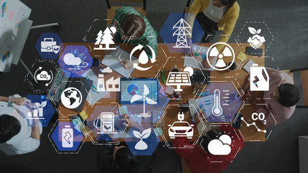 Clean energy supports sustainability, and clean energy sources reduce pollution. With clean energy technology, the future depends on clean energy transformation. Funnelの写真素材