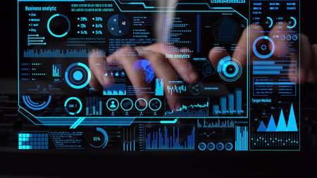 Data analytics and big data strategy for real-time analytics, predictive data modeling, business intelligence analytics, and data-driven decision-making in modern digital businesses. Thunkの写真素材