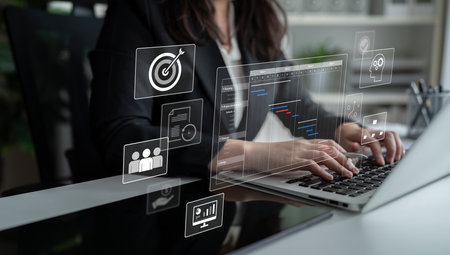 Project management dashboard showing timeline, tasks, milestones, and workflows for planning, tracking, and executing successful business or team projectsの写真素材