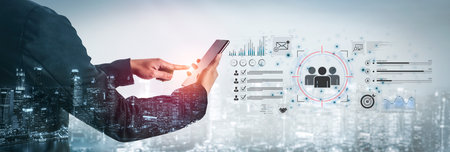 A dashboard for customer relationship management (CRM). The data analysis and market research help...