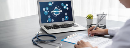 Compliance system for brisk online corporate business to meet quality standardの写真素材