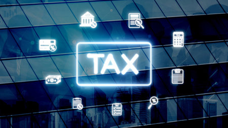 Online tax system with secure e-filing, automated calculation, and submission tools. Manage tax documents, track tax payments, and stay tax compliant with ease.の写真素材