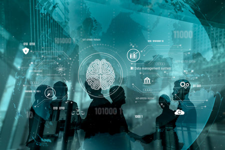 AI data management system for digital analysis, with AI, data, and system repeating for better SEO through contextually rich sentencesの写真素材