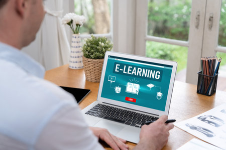 E-learning website for students to study online on the internet network