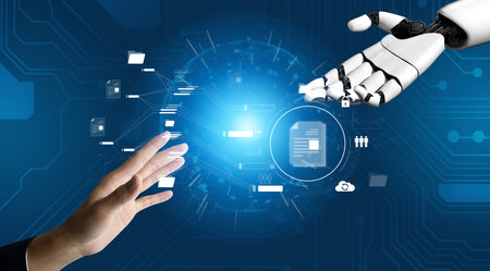 AI organizing document system, streamlining file access, automating document flow, and managing...