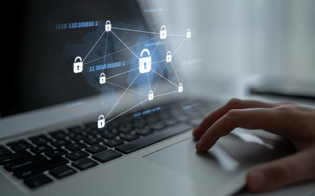 Cyber security protection and cyber security strategies against cyber threats, system hacks, digital...