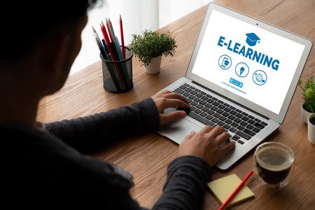E-learning website with modish sofware for student to study online on the internet network