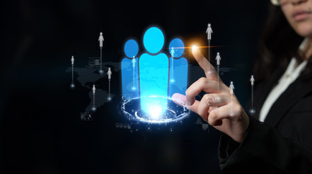 Professional networking expands business connections, fosters collaboration, and builds digital relationships for new opportunities.の写真素材