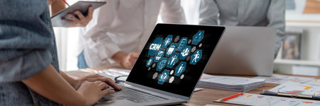 Customer relationship management system on brisk computer for CRM business and enterprise