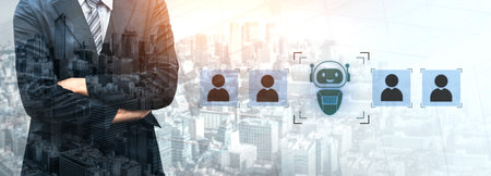 AI is selected to replace human employees, illustrating automation and workforce transformation...