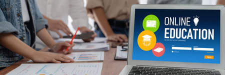 E-learning website for students to study online on the internet network